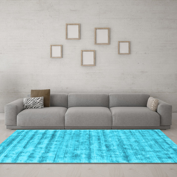 Machine Washable Abstract Light Blue Contemporary Rug in a Living Room, wshcon2944lblu