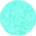 Round Solid Turquoise Modern Rug, con2945turq