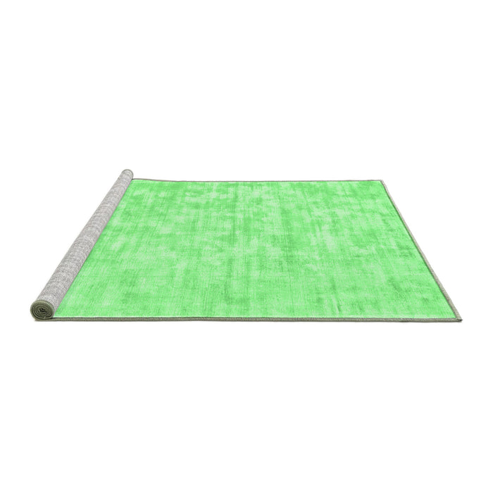 Sideview of Machine Washable Solid Emerald Green Modern Area Rugs, wshcon2945emgrn