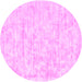 Round Solid Pink Modern Rug, con2945pnk