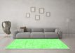 Machine Washable Solid Green Modern Area Rugs in a Living Room,, wshcon2945grn