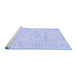 Sideview of Machine Washable Solid Blue Modern Rug, wshcon2945blu