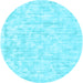 Round Solid Light Blue Modern Rug, con2945lblu