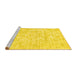 Sideview of Machine Washable Solid Yellow Modern Rug, wshcon2945yw