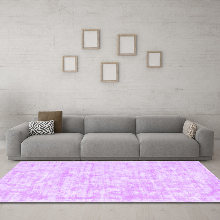 Machine Washable Solid Purple Modern Area Rugs in a Living Room, wshcon2945pur