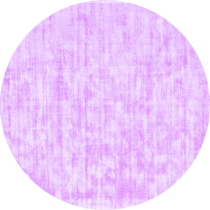 Round Machine Washable Solid Purple Modern Area Rugs, wshcon2945pur