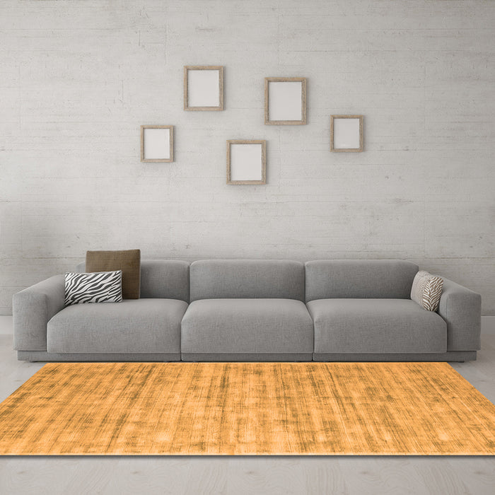 Machine Washable Abstract Orange Contemporary Area Rugs in a Living Room, wshcon2946org