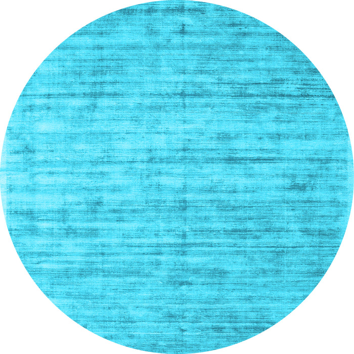 Round Abstract Light Blue Contemporary Rug, con2946lblu