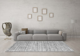 Machine Washable Abstract Gray Contemporary Rug in a Living Room,, wshcon2946gry