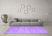 Machine Washable Abstract Purple Contemporary Area Rugs in a Living Room, wshcon2946pur