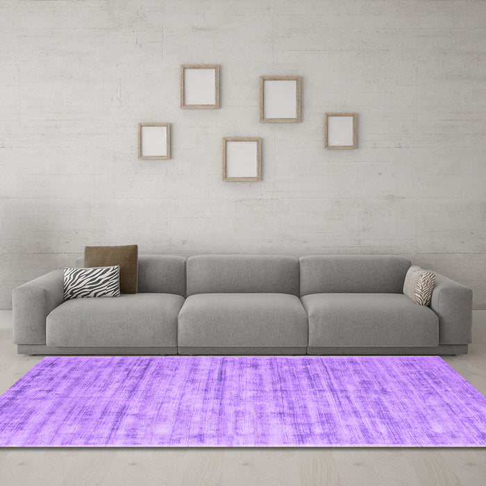 Machine Washable Abstract Purple Contemporary Area Rugs in a Living Room, wshcon2946pur