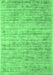 Machine Washable Abstract Emerald Green Contemporary Area Rugs, wshcon2946emgrn