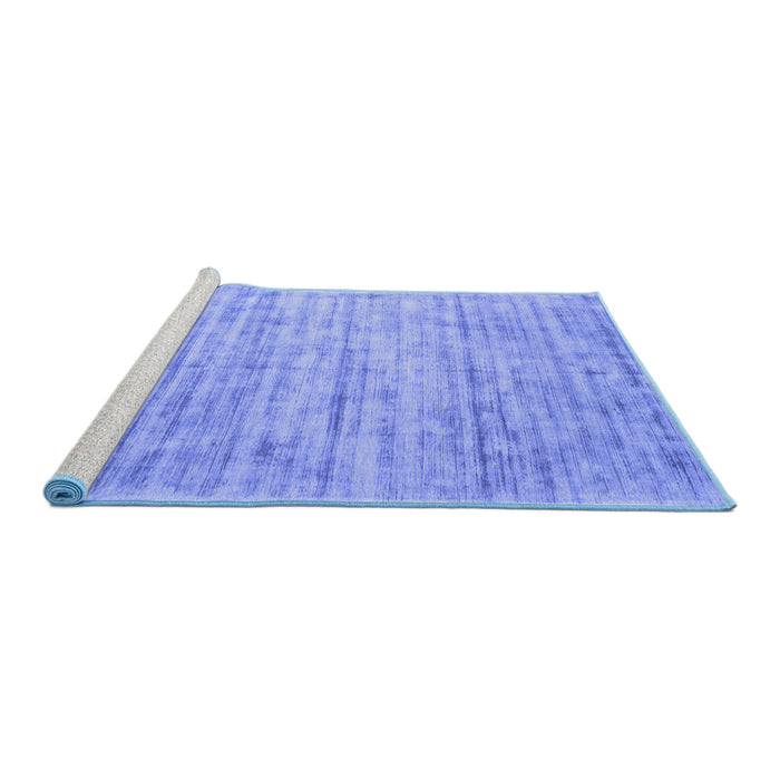 Sideview of Machine Washable Abstract Blue Contemporary Rug, wshcon2946blu