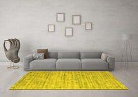 Machine Washable Abstract Yellow Contemporary Rug, wshcon2946yw