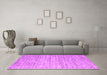 Machine Washable Abstract Pink Contemporary Rug in a Living Room, wshcon2946pnk