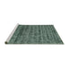 Serging Thickness of Machine Washable Contemporary Green Rug, wshcon2947