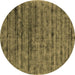 Round Abstract Brown Contemporary Rug, con2947brn