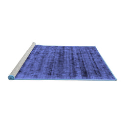Sideview of Machine Washable Abstract Blue Contemporary Rug, wshcon2947blu