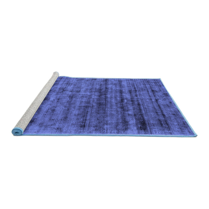 Sideview of Machine Washable Abstract Blue Contemporary Rug, wshcon2947blu