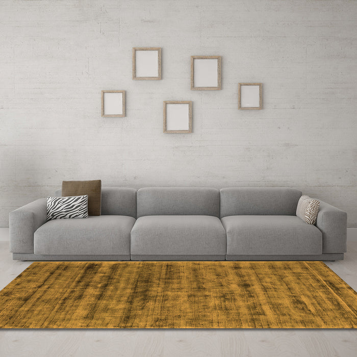 Machine Washable Abstract Orange Contemporary Area Rugs in a Living Room, wshcon2947org