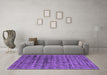 Machine Washable Abstract Purple Contemporary Area Rugs in a Living Room, wshcon2947pur