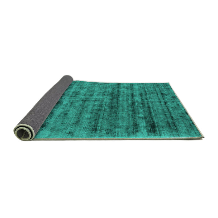 Sideview of Abstract Turquoise Contemporary Rug, con2947turq