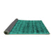 Sideview of Abstract Turquoise Contemporary Rug, con2947turq