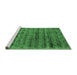 Sideview of Machine Washable Abstract Emerald Green Contemporary Area Rugs, wshcon2947emgrn