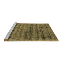 Sideview of Machine Washable Abstract Brown Contemporary Rug, wshcon2947brn