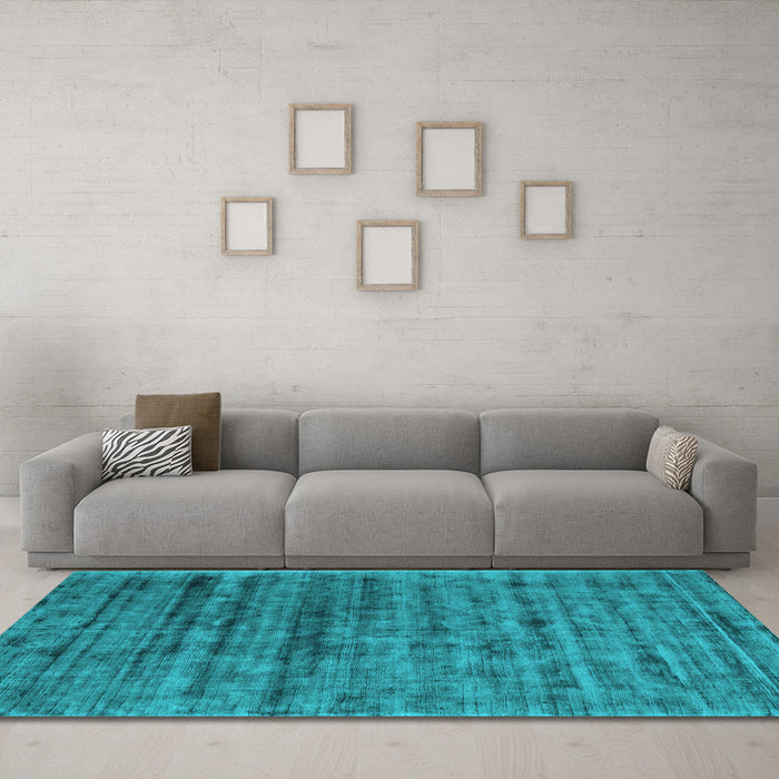 Machine Washable Abstract Light Blue Contemporary Rug in a Living Room, wshcon2947lblu
