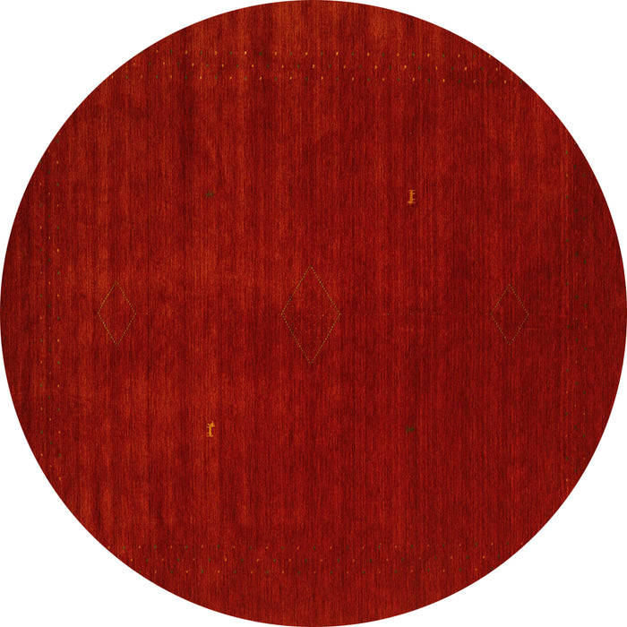 Round Abstract Yellow Contemporary Rug, con2948yw