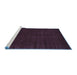 Sideview of Machine Washable Abstract Blue Contemporary Rug, wshcon2948blu