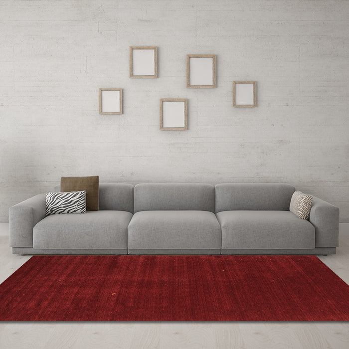 Machine Washable Abstract Brown Contemporary Rug in a Living Room,, wshcon2948brn