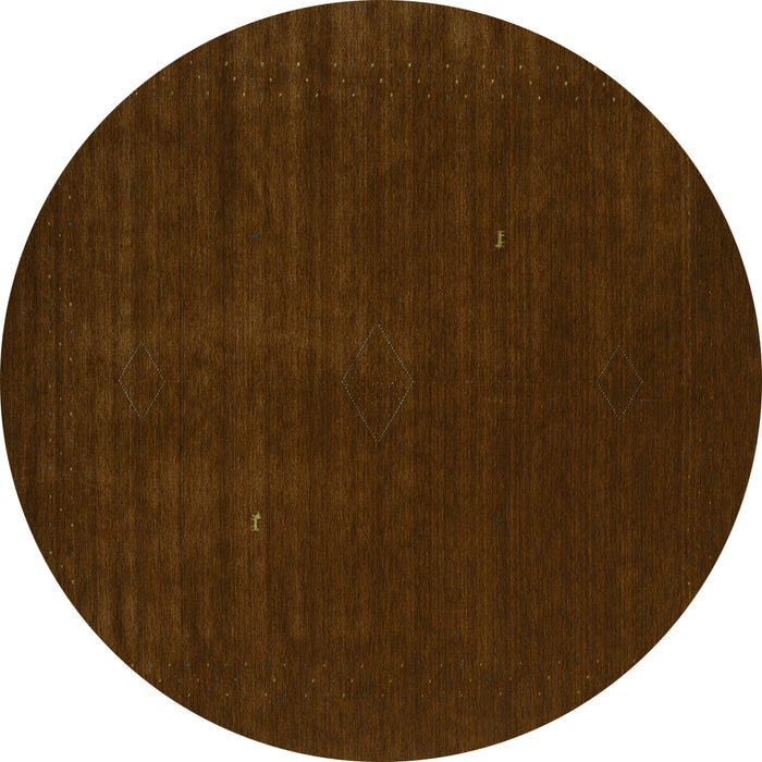 Round Abstract Turquoise Contemporary Rug, con2948turq