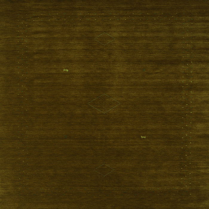 Serging Thickness of Abstract Green Contemporary Rug, con2948grn