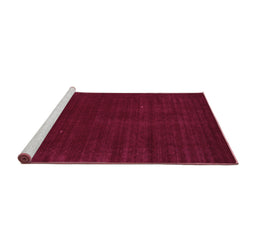 Sideview of Machine Washable Abstract Purple Contemporary Area Rugs, wshcon2948pur