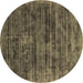 Round Machine Washable Abstract Brown Contemporary Rug, wshcon2949brn