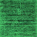 Serging Thickness of Abstract Green Contemporary Rug, con2949grn