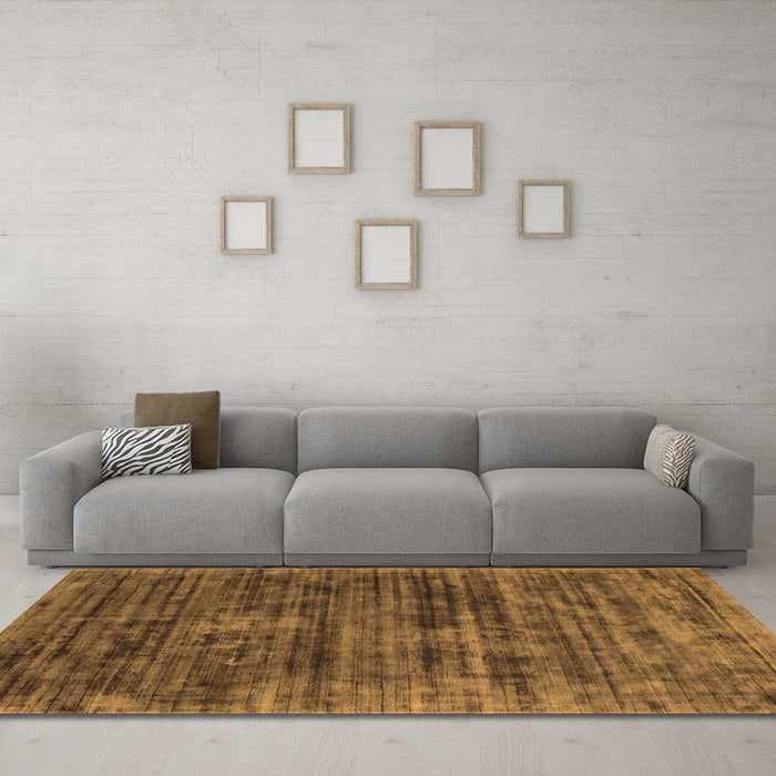 Machine Washable Abstract Orange Contemporary Area Rugs in a Living Room, wshcon2949org
