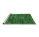 Sideview of Machine Washable Abstract Emerald Green Contemporary Area Rugs, wshcon2949emgrn