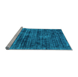 Sideview of Machine Washable Abstract Light Blue Contemporary Rug, wshcon2949lblu
