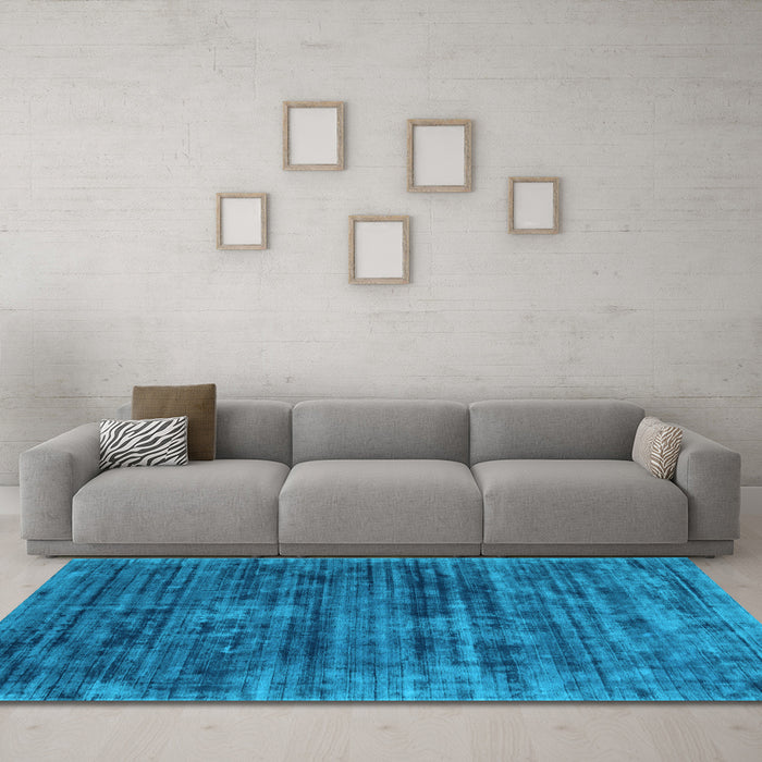 Machine Washable Abstract Light Blue Contemporary Rug in a Living Room, wshcon2949lblu