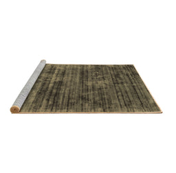 Sideview of Machine Washable Abstract Brown Contemporary Rug, wshcon2949brn