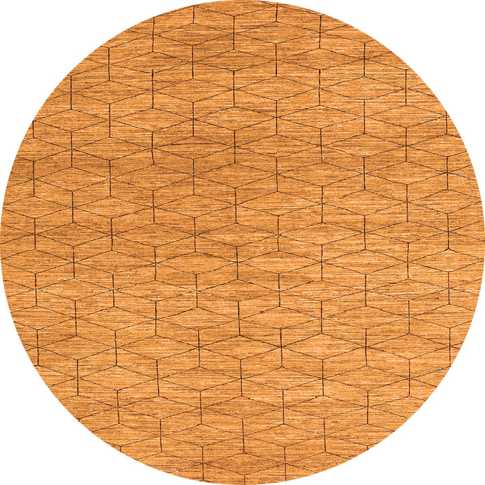Square Abstract Orange Contemporary Rug, con294org