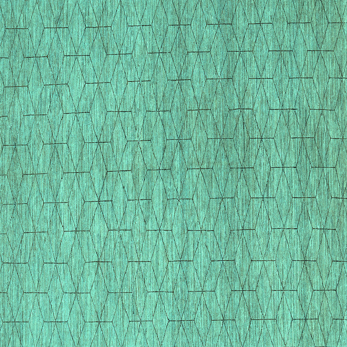Square Machine Washable Abstract Turquoise Contemporary Area Rugs, wshcon294turq