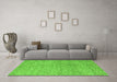 Machine Washable Abstract Green Contemporary Area Rugs in a Living Room,, wshcon294grn