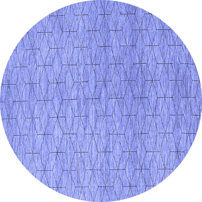 Round Machine Washable Abstract Blue Contemporary Rug, wshcon294blu