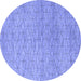 Round Machine Washable Abstract Blue Contemporary Rug, wshcon294blu