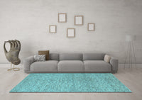 Machine Washable Abstract Light Blue Contemporary Rug, wshcon294lblu