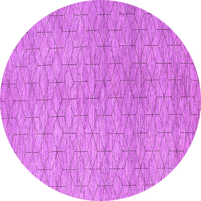 Round Machine Washable Abstract Purple Contemporary Area Rugs, wshcon294pur